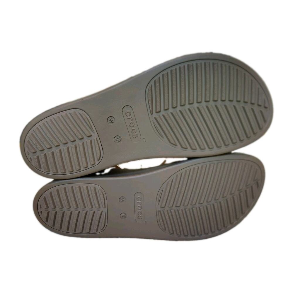 Crocs Brooklyn Women Wedge Sandals Size 10 Tan/Beige Ankle Strap Open Toe - Picture 8 of 9